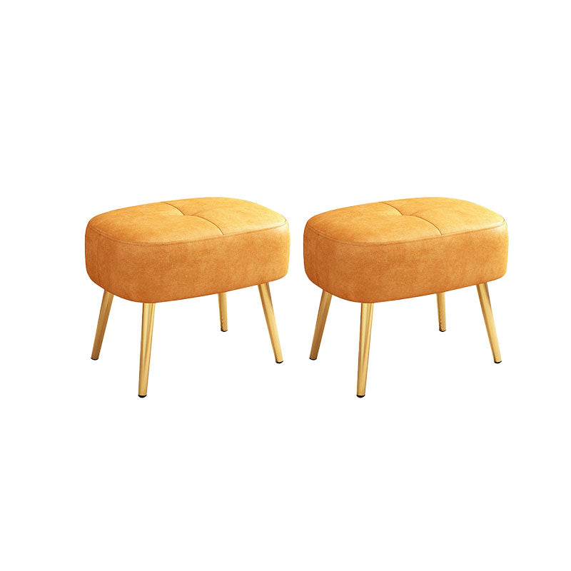 Solid Color Leather Standard Stool Modern Style Simple Household Rectangular Stool