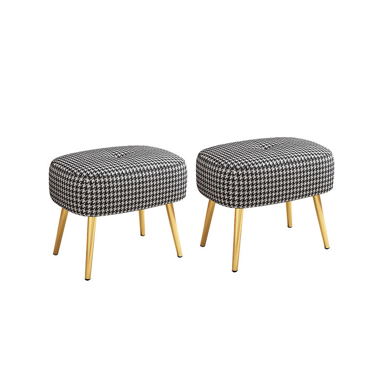 Solid Color Leather Standard Stool Modern Style Simple Household Rectangular Stool