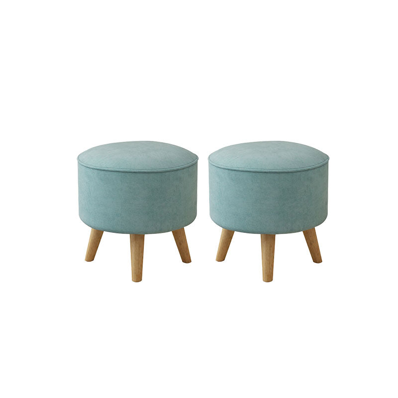 Solid Color Flannel Standard Stool Modern Style Simple Household Round Stool