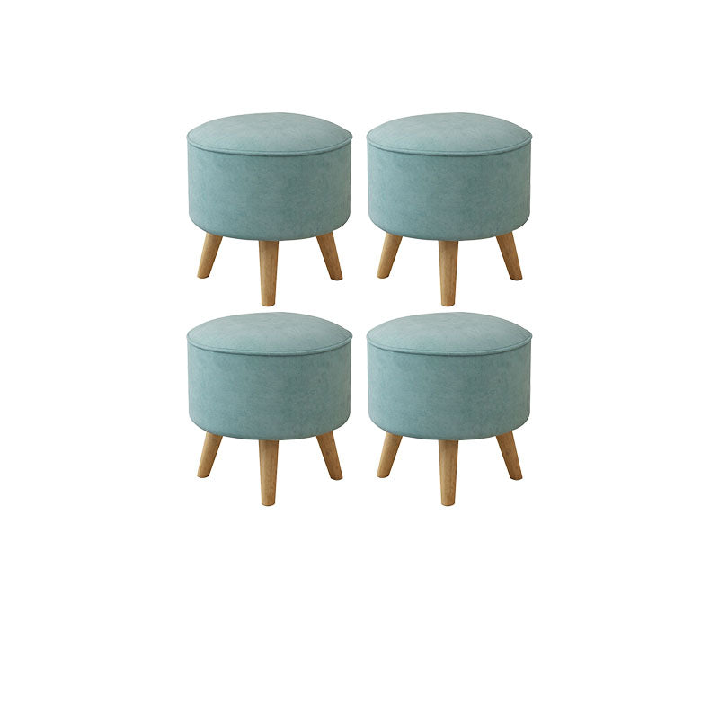 Solid Color Flannel Standard Stool Modern Style Simple Household Round Stool