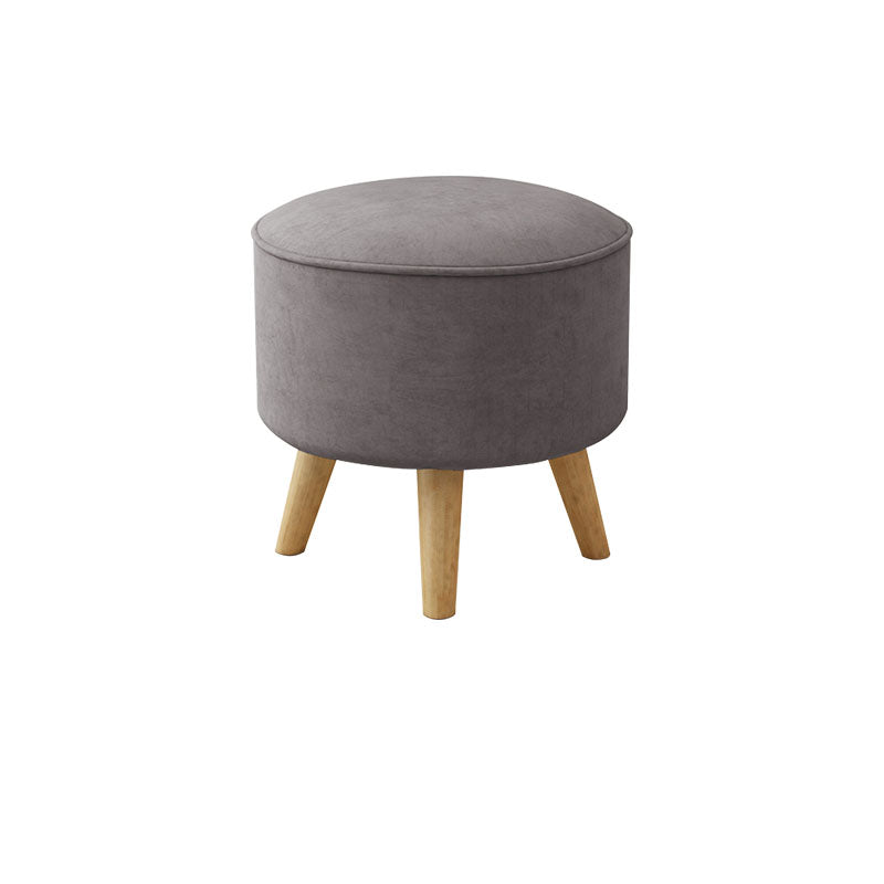 Solid Color Flannel Standard Stool Modern Style Simple Household Round Stool