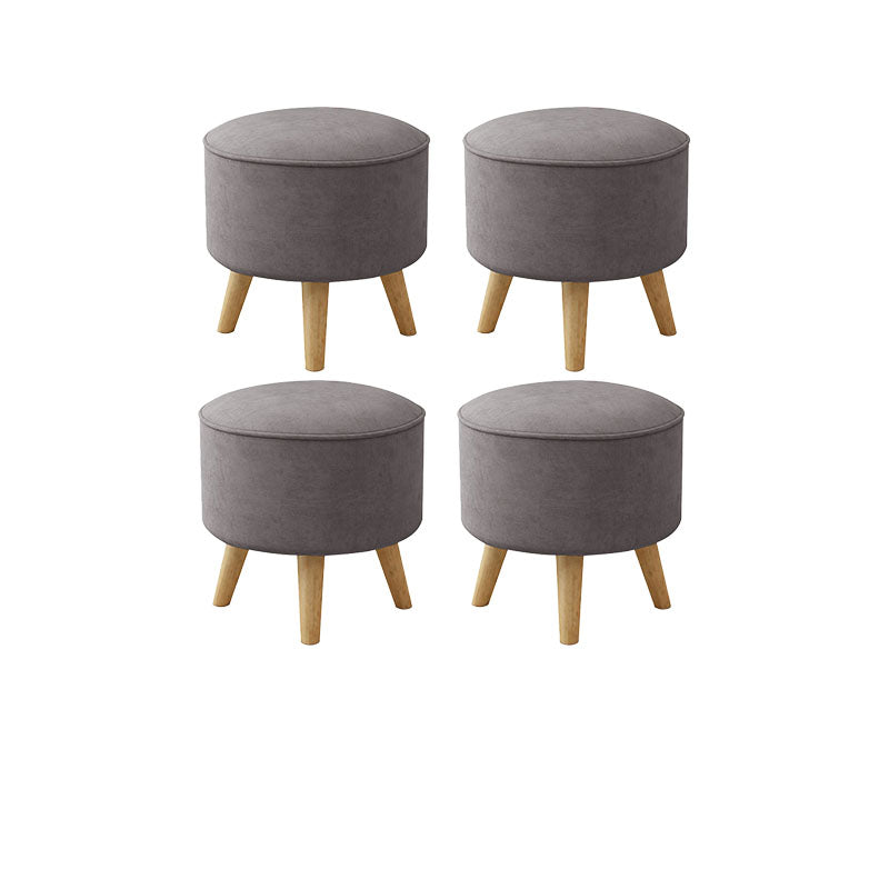 Solid Color Flannel Standard Stool Modern Style Simple Household Round Stool