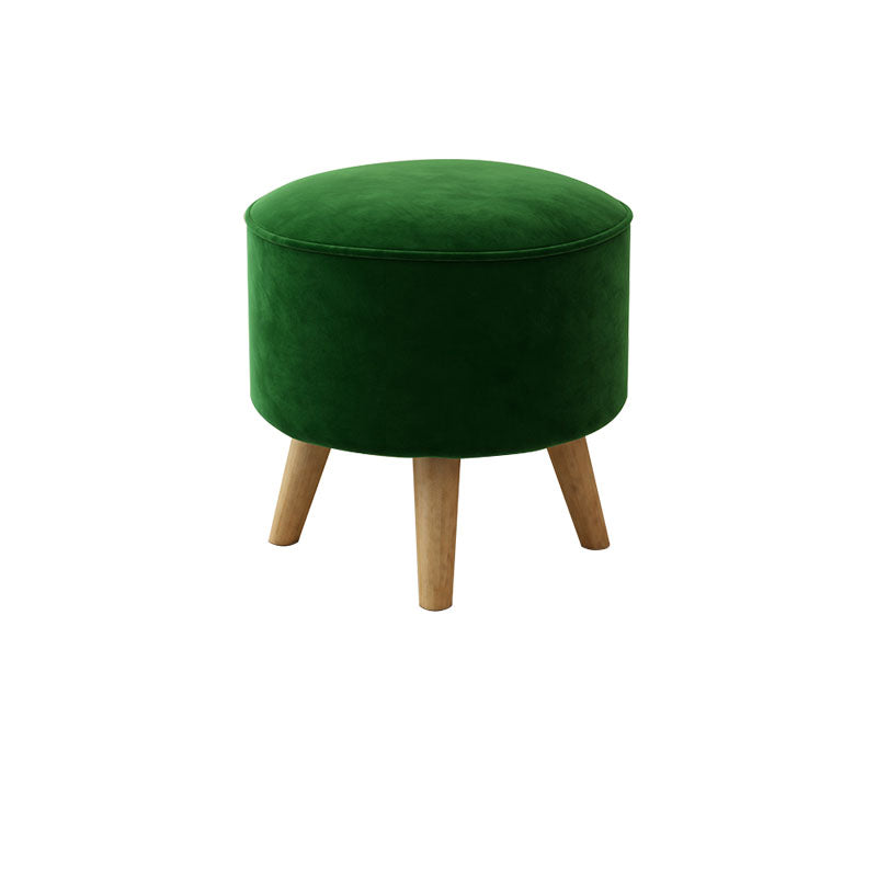 Solid Color Flannel Standard Stool Modern Style Simple Household Round Stool