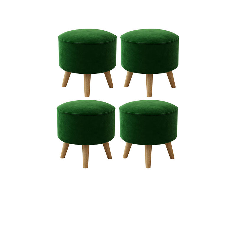 Solid Color Flannel Standard Stool Modern Style Simple Household Round Stool