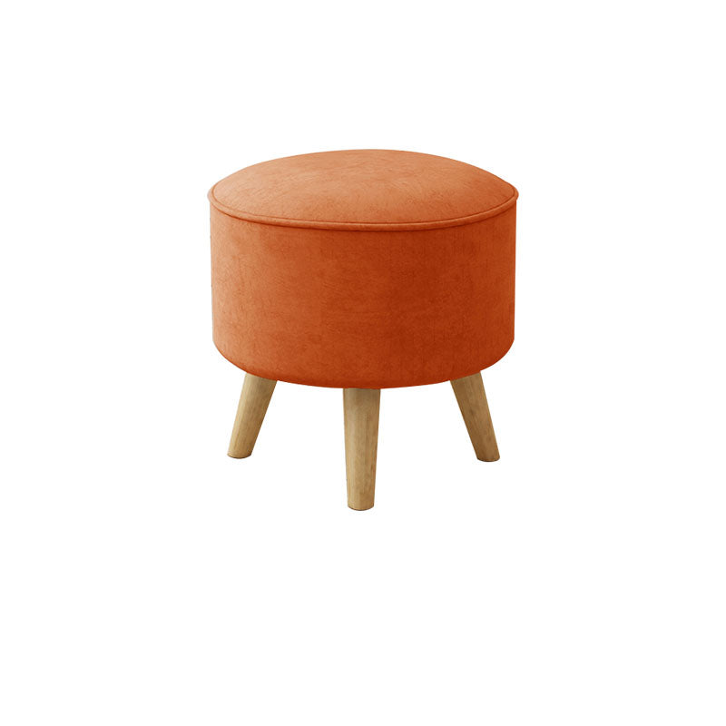 Solid Color Flannel Standard Stool Modern Style Simple Household Round Stool