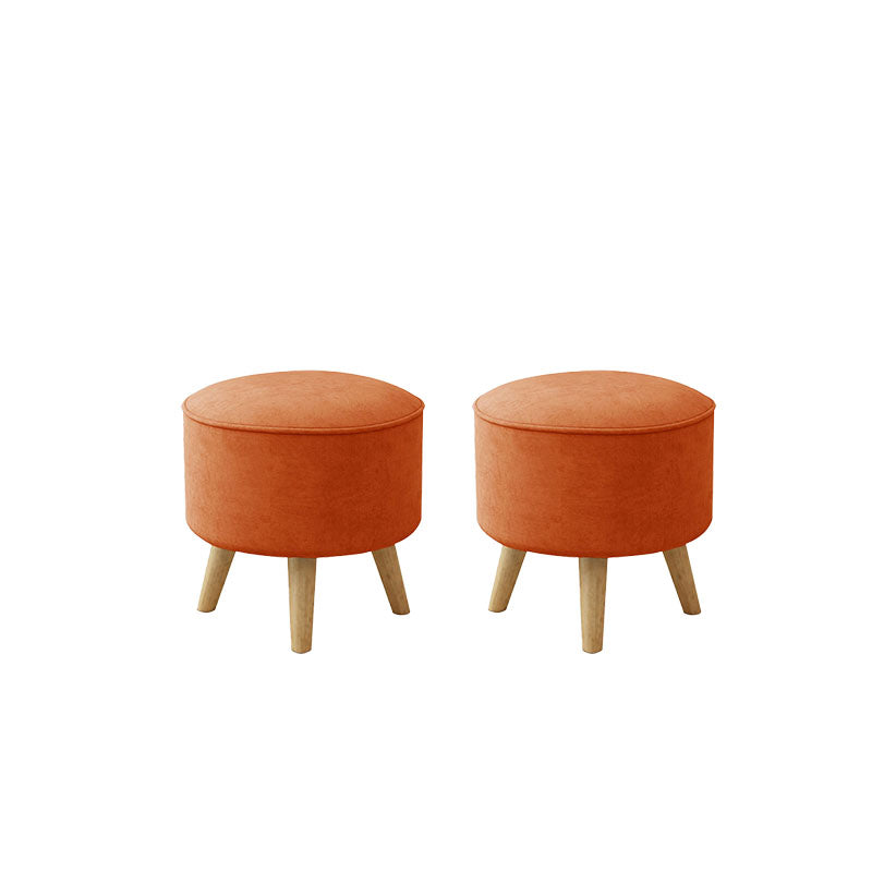 Solid Color Flannel Standard Stool Modern Style Simple Household Round Stool