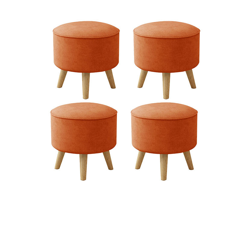Solid Color Flannel Standard Stool Modern Style Simple Household Round Stool