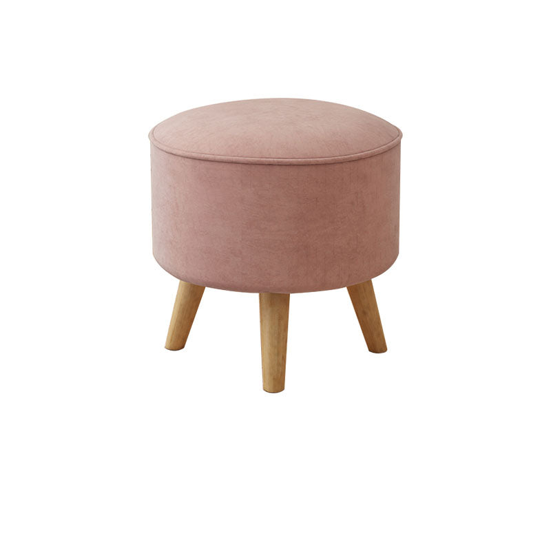 Solid Color Flannel Standard Stool Modern Style Simple Household Round Stool