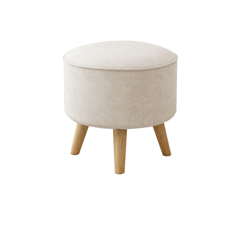 Solid Color Flannel Standard Stool Modern Style Simple Household Round Stool