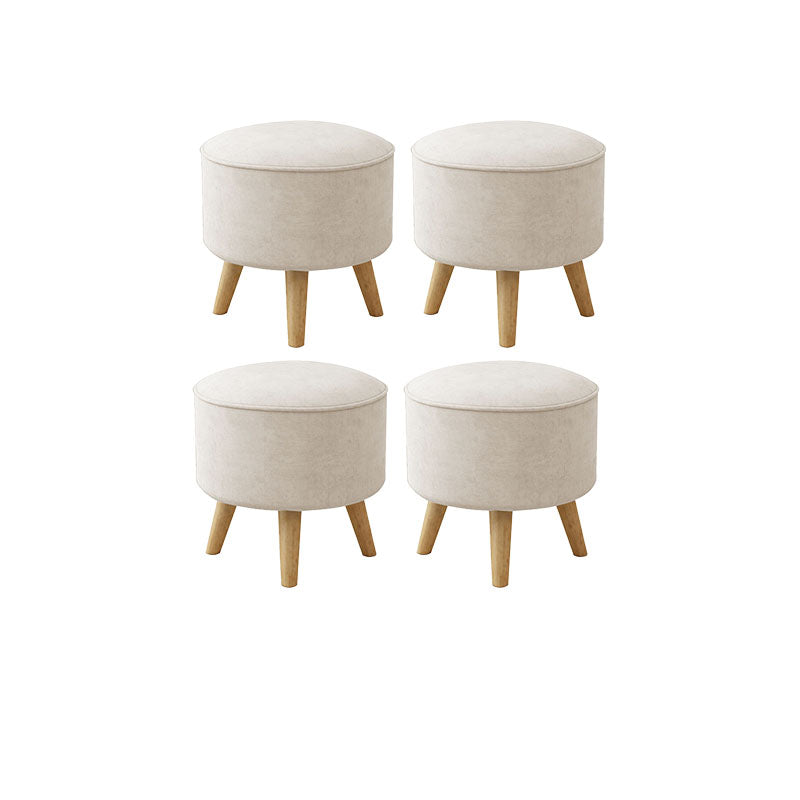 Solid Color Flannel Standard Stool Modern Style Simple Household Round Stool