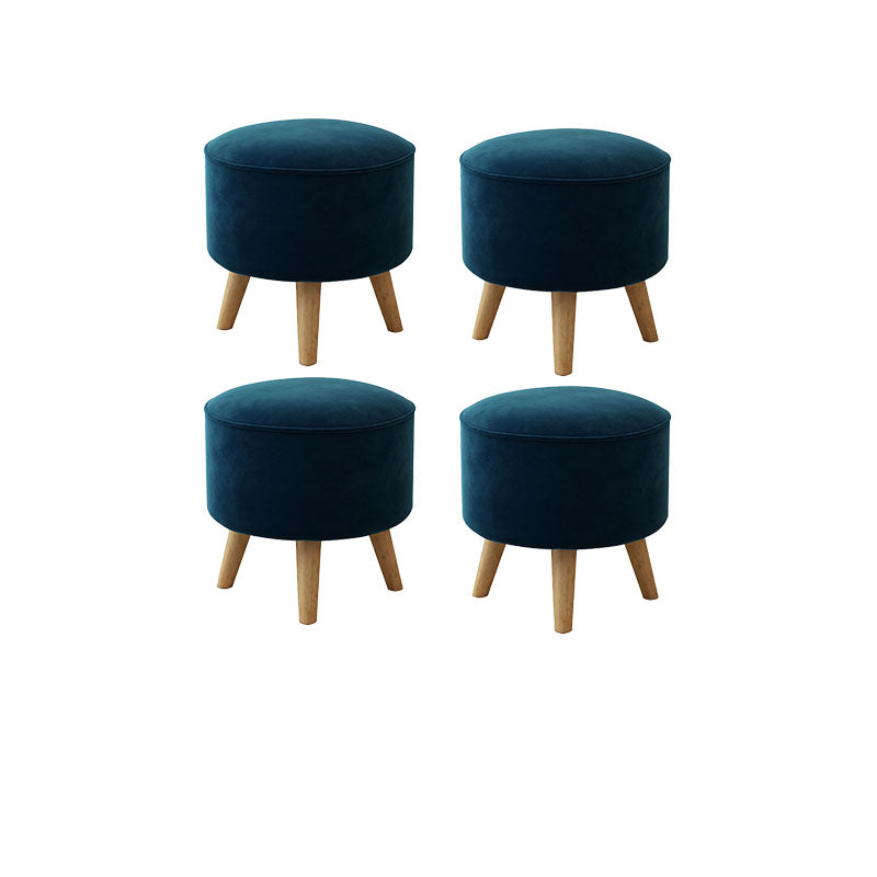 Solid Color Flannel Standard Stool Modern Style Simple Household Round Stool