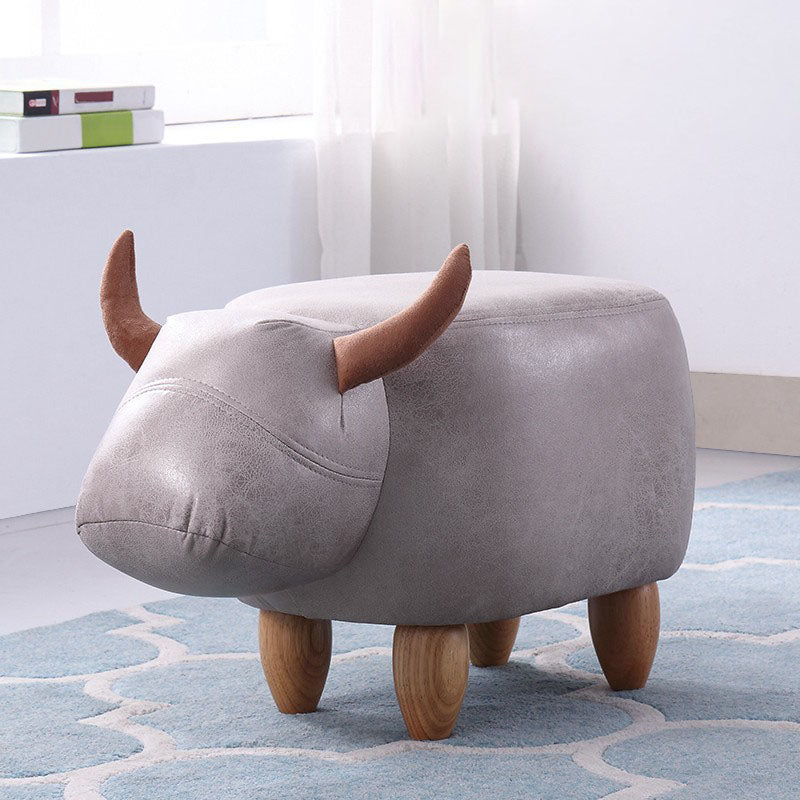 Leather Standard Stool Modern Style Simple Household Cow Stool