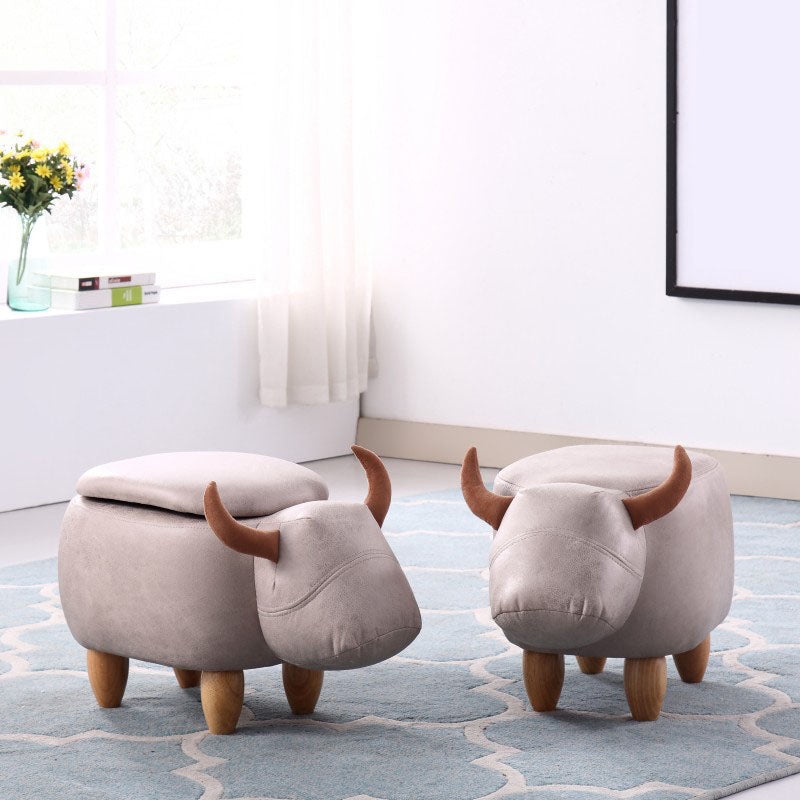 Leather Standard Stool Modern Style Simple Household Cow Stool