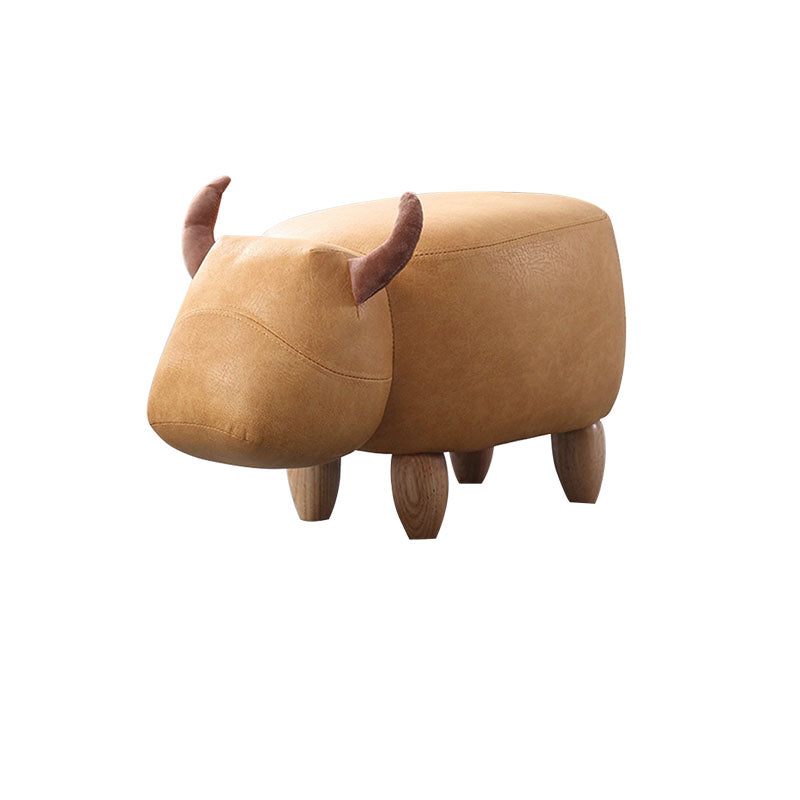 Leather Standard Stool Modern Style Simple Household Cow Stool