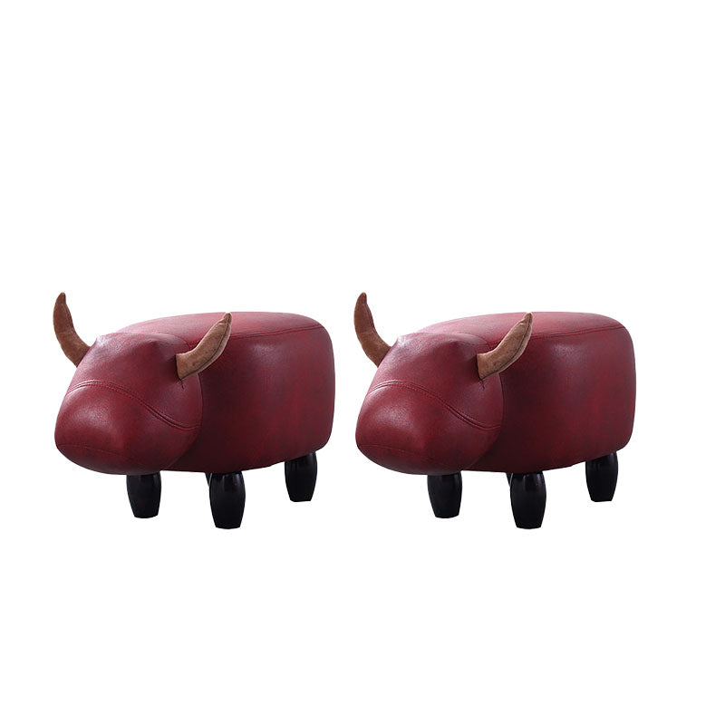 Leather Standard Stool Modern Style Simple Household Cow Stool
