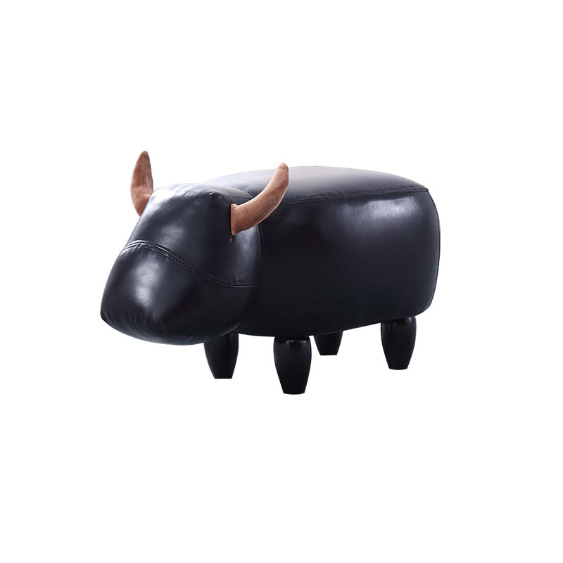 Leather Standard Stool Modern Style Simple Household Cow Stool