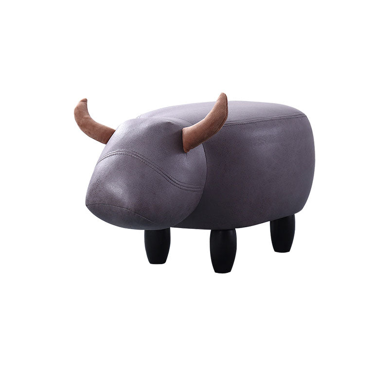 Leather Standard Stool Modern Style Simple Household Cow Stool