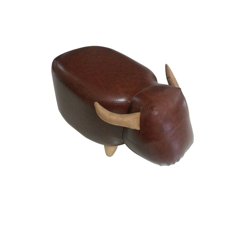 Leather Standard Stool Modern Style Simple Household Cow Stool