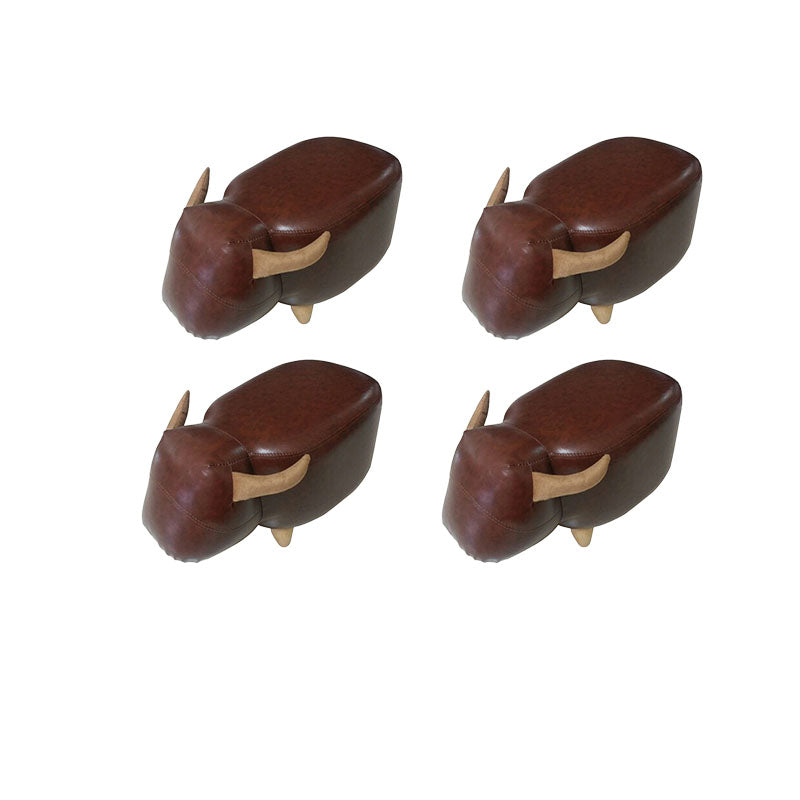 Leather Standard Stool Modern Style Simple Household Cow Stool