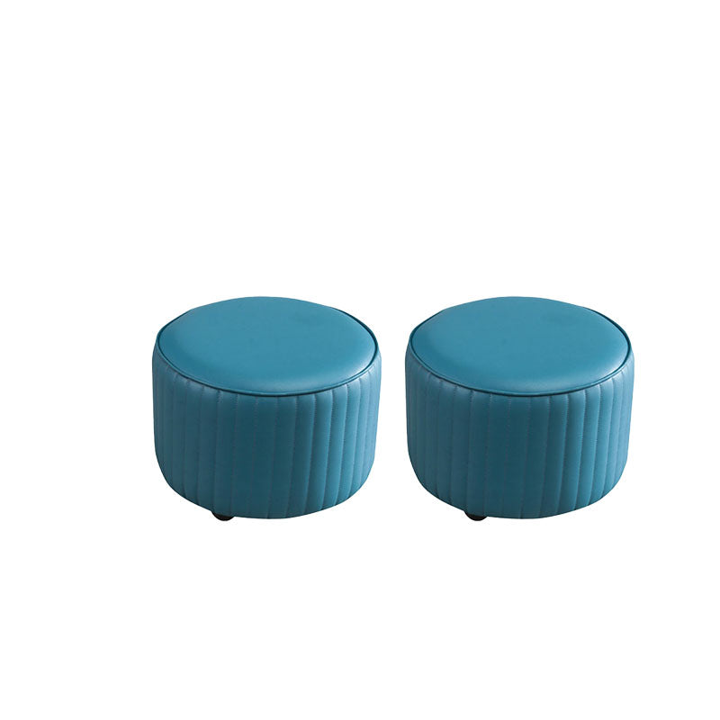 Leather Standard Stool Modern Style Simple Household Round Footstool