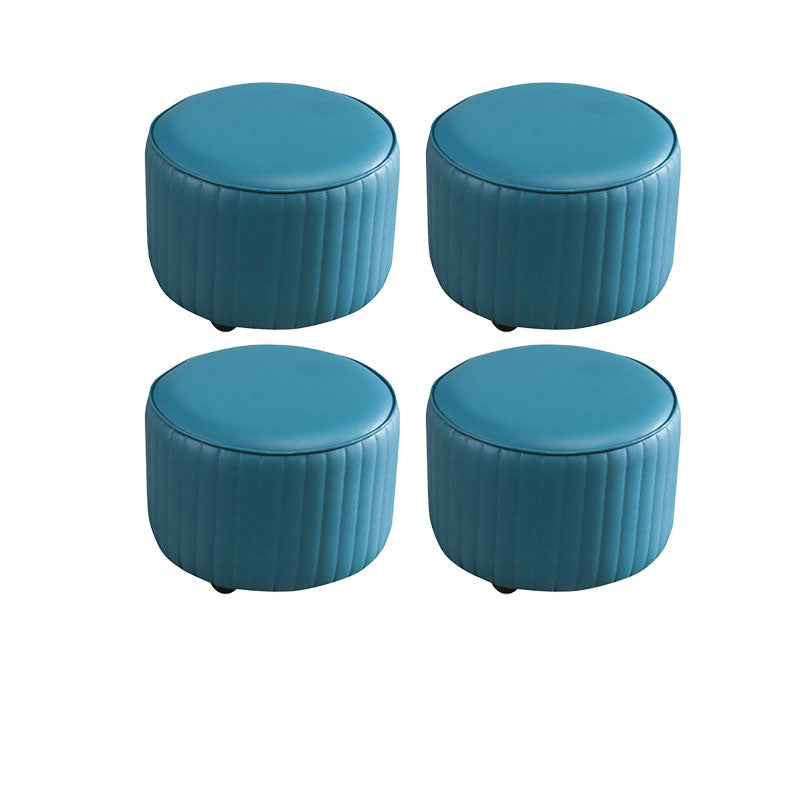 Leather Standard Stool Modern Style Simple Household Round Footstool