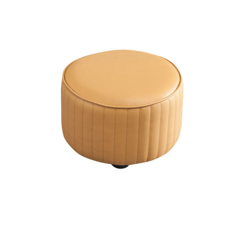 Leather Standard Stool Modern Style Simple Household Round Footstool