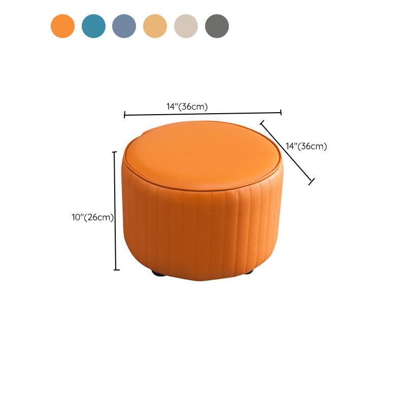 Leather Standard Stool Modern Style Simple Household Round Footstool