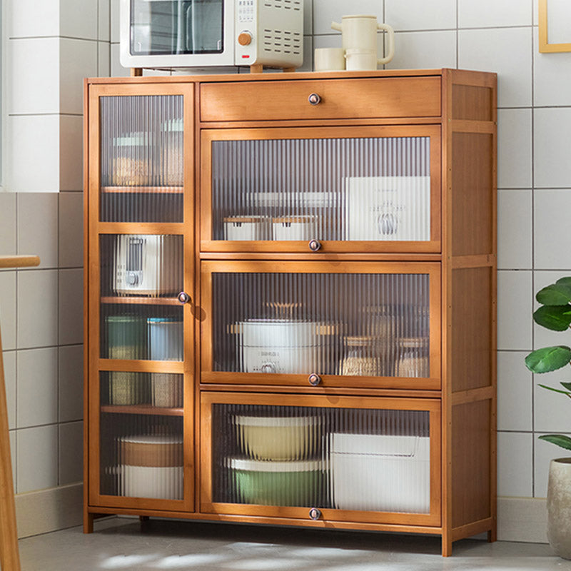 Modern Glass Door Sideboard Bamboo Sideboard for Kitchen Use