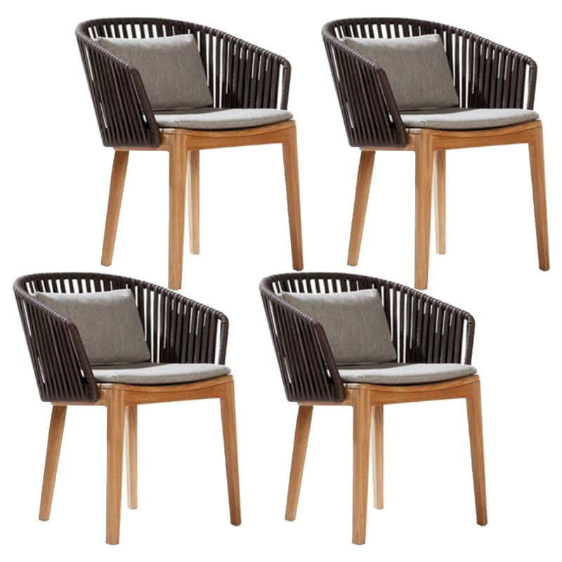 Light Brown Boho Dining Table Set 1/4/5/7/9 Pcs Rattan Dining Set