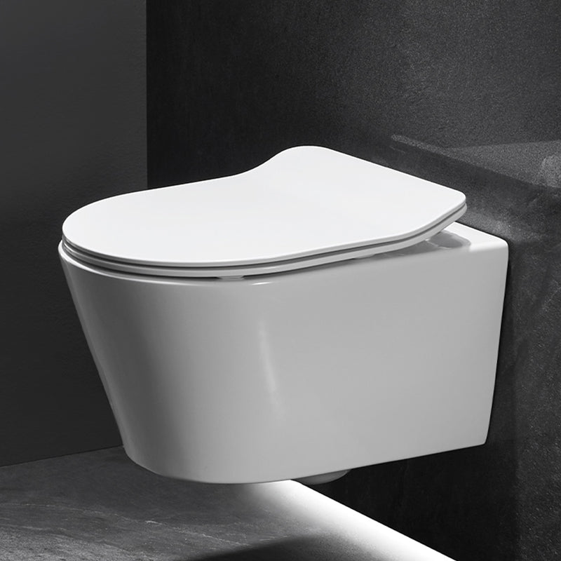 Modern Ceramic Flush Toilet Wall Mount White Toilet Bowl for Washroom