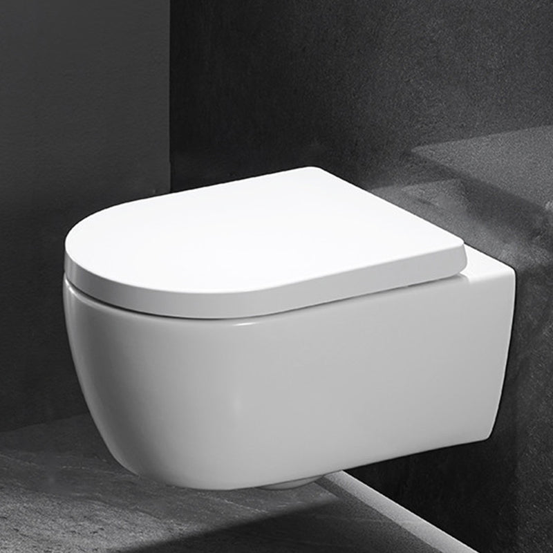 Modern Ceramic Flush Toilet Wall Mount White Toilet Bowl for Washroom
