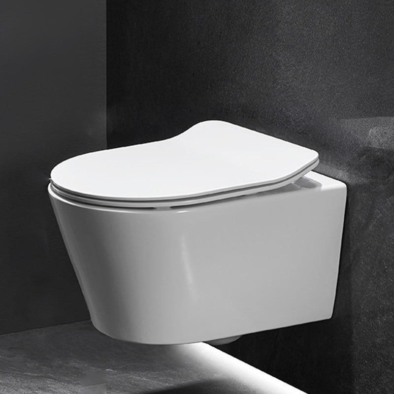 Modern Ceramic Flush Toilet Wall Mount White Toilet Bowl for Washroom
