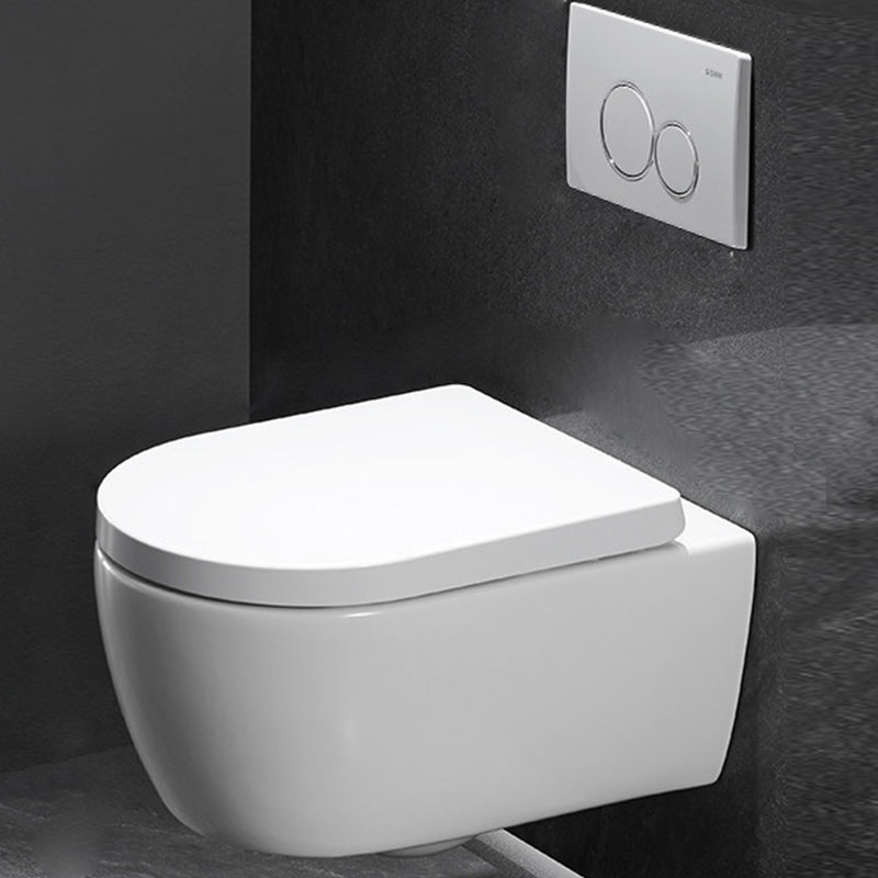 Modern Ceramic Flush Toilet Wall Mount White Toilet Bowl for Washroom