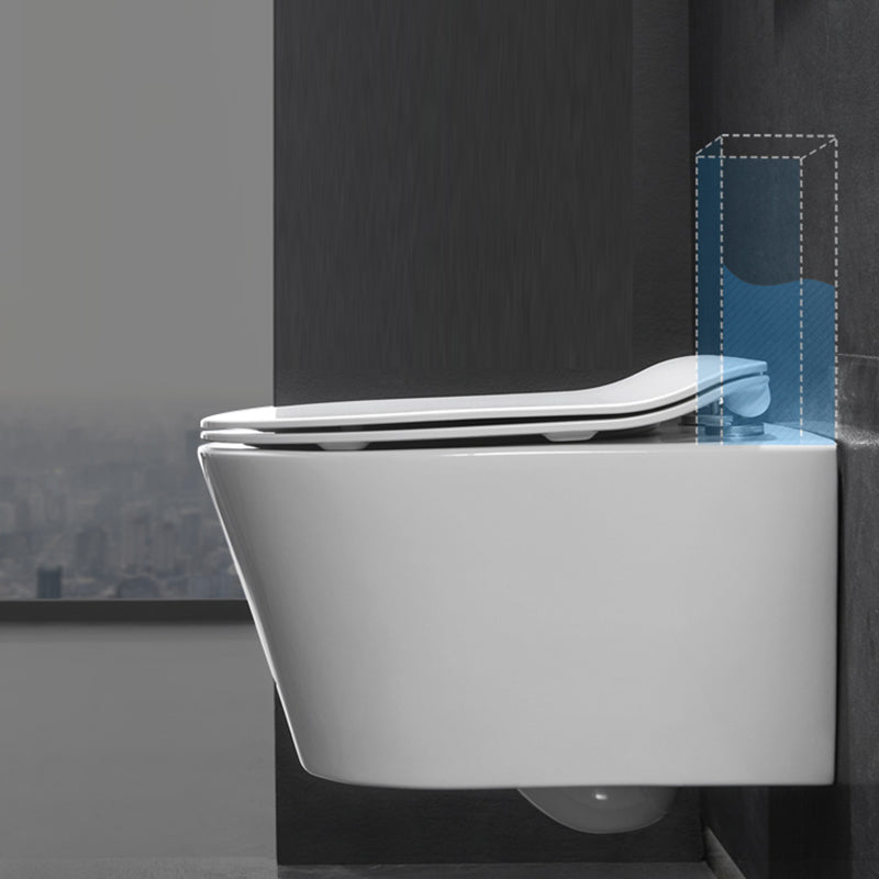 Modern Ceramic Flush Toilet Wall Mount White Toilet Bowl for Washroom