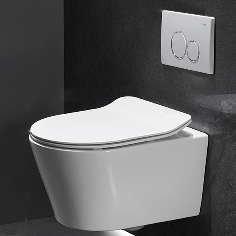 Modern Ceramic Flush Toilet Wall Mount White Toilet Bowl for Washroom