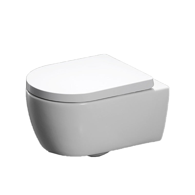 Modern Ceramic Flush Toilet Wall Mount White Toilet Bowl for Washroom