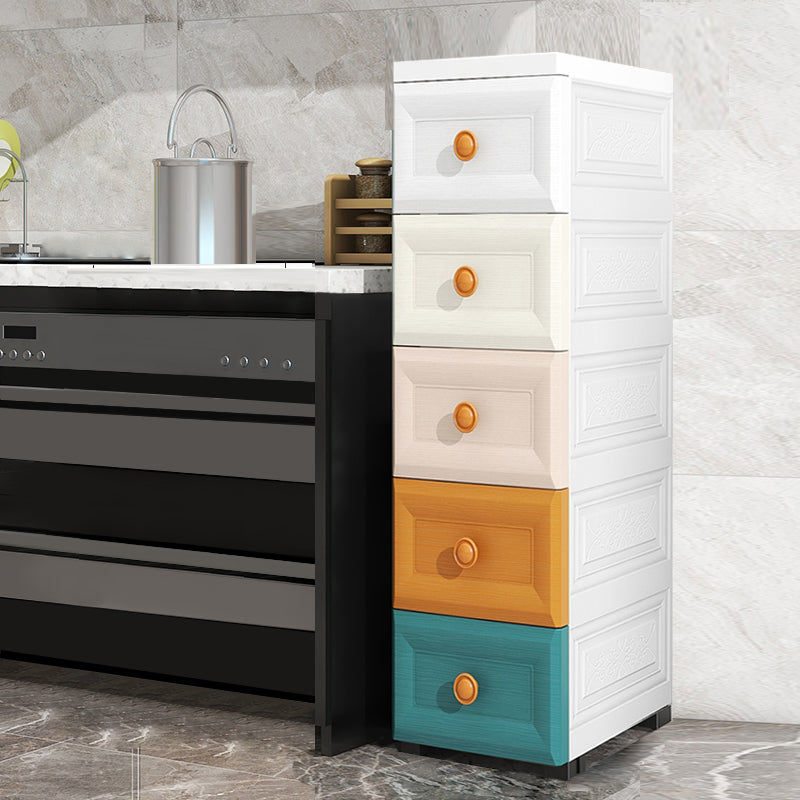 Scandinavian Kids Furniture Vertical Plastic Nursery Dresser with Drawers for Home