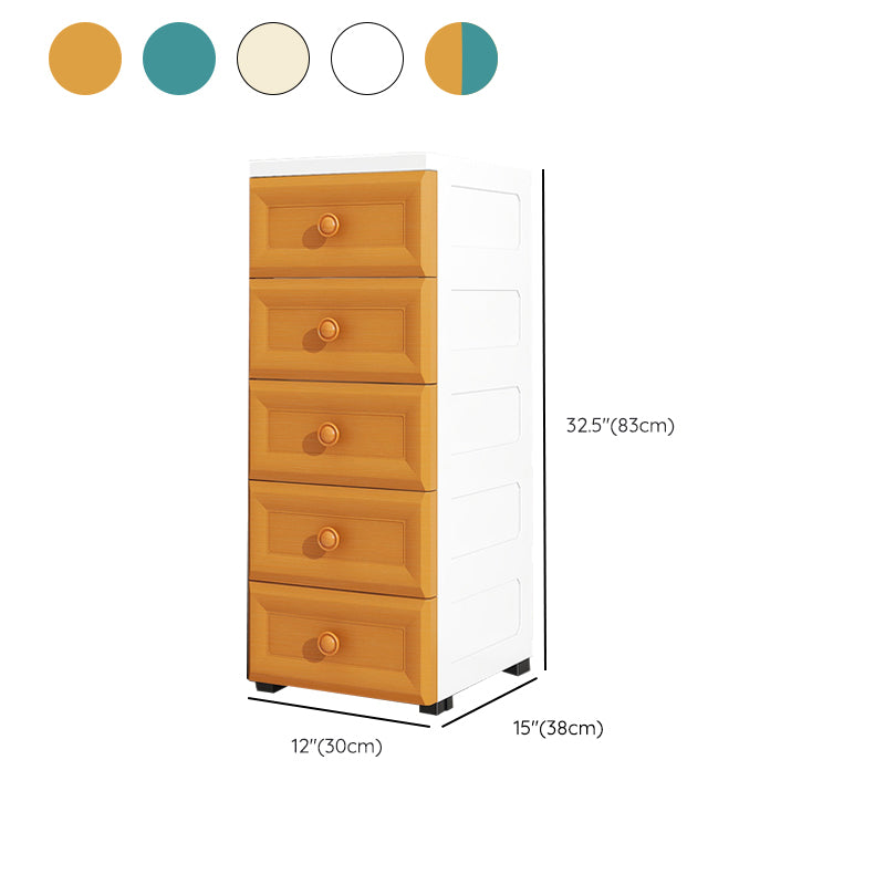 Scandinavian Kids Furniture Vertical Plastic Nursery Dresser with Drawers for Home