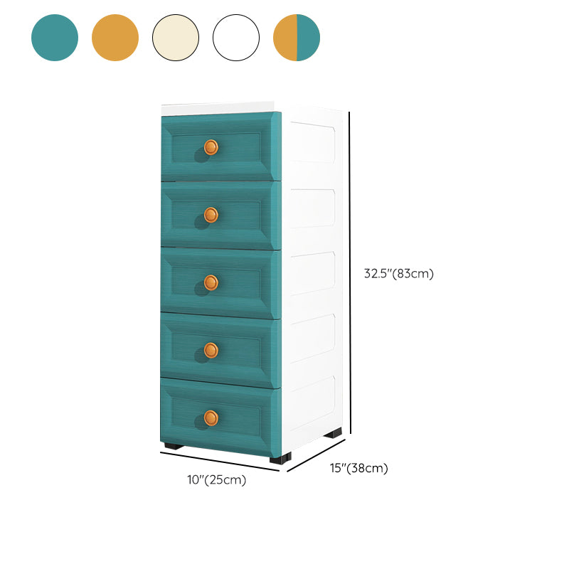 Scandinavian Kids Furniture Vertical Plastic Nursery Dresser with Drawers for Home