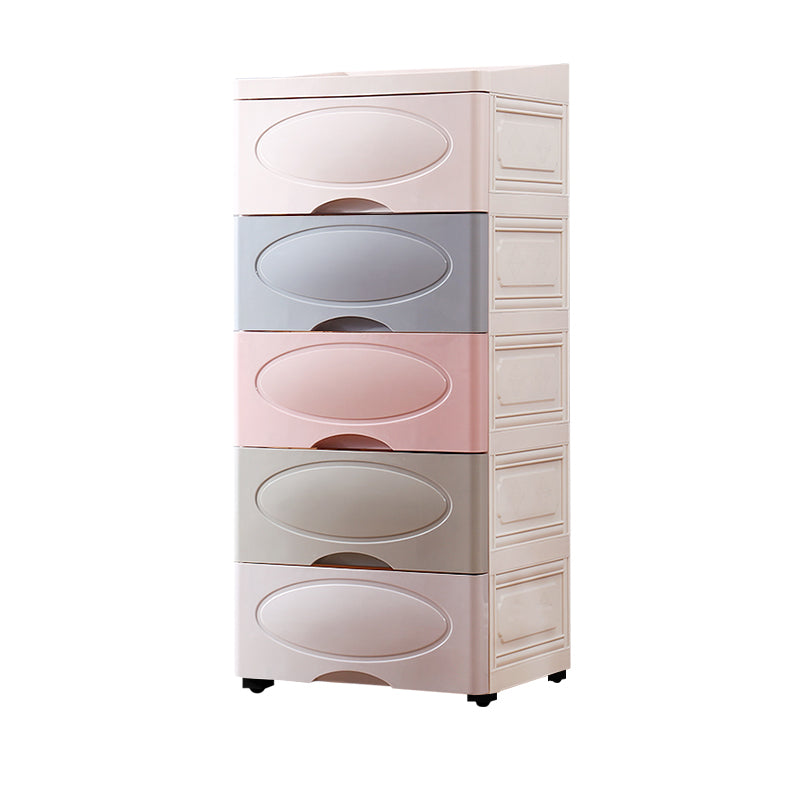 Contemporary Vertical Kids Dressers Plastic Nursery Dresser with Drawers for Bedroom