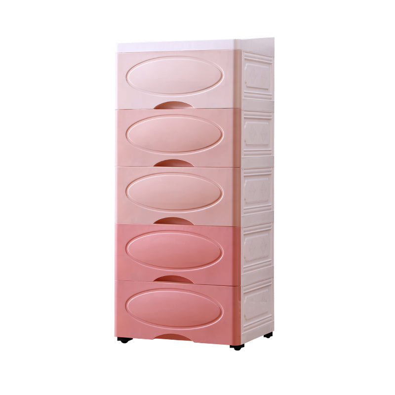 Contemporary Vertical Kids Dressers Plastic Nursery Dresser with Drawers for Bedroom
