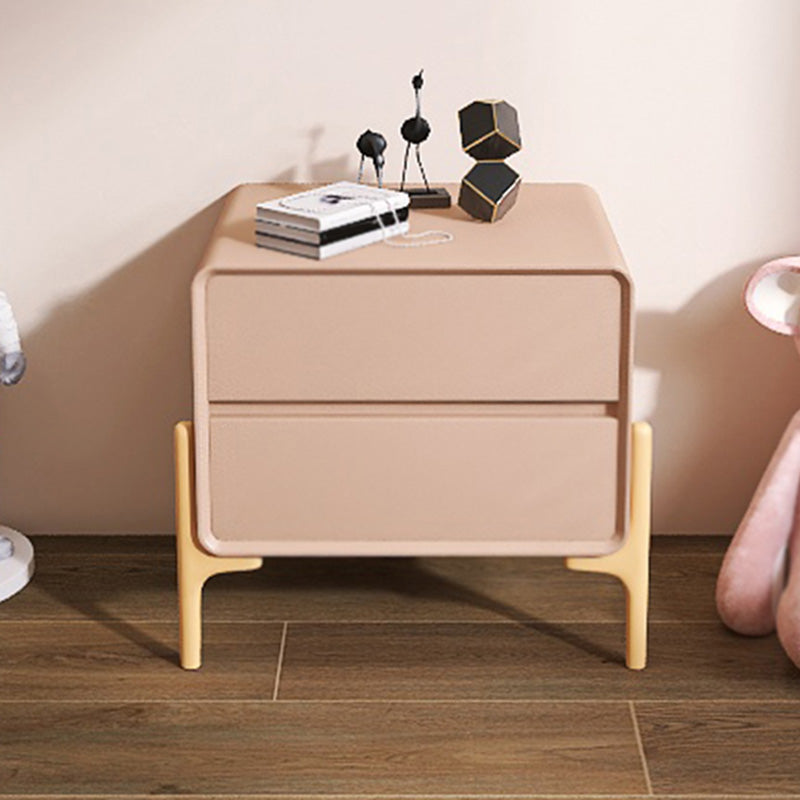 Youth Nightstand Manufactured Wood with Drawers Neutral Flat Top Nursery Nightstand