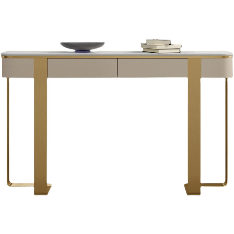 Glam Golden Console Accent Table Half Moon Console Sofa Table for Hall