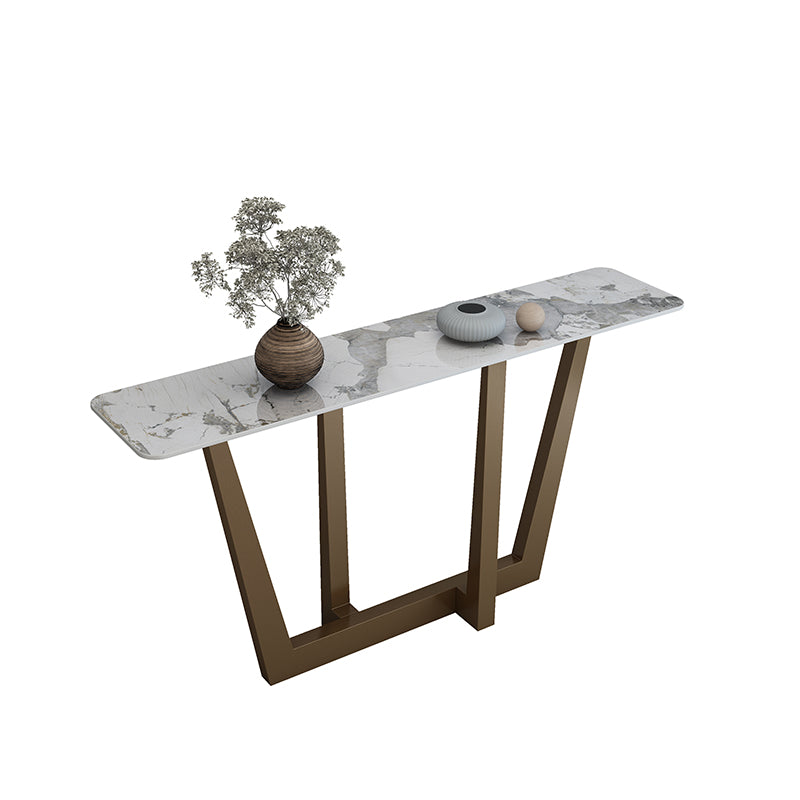 Glam Rectangle Console Accent Table Metal Console Sofa Table for Hall