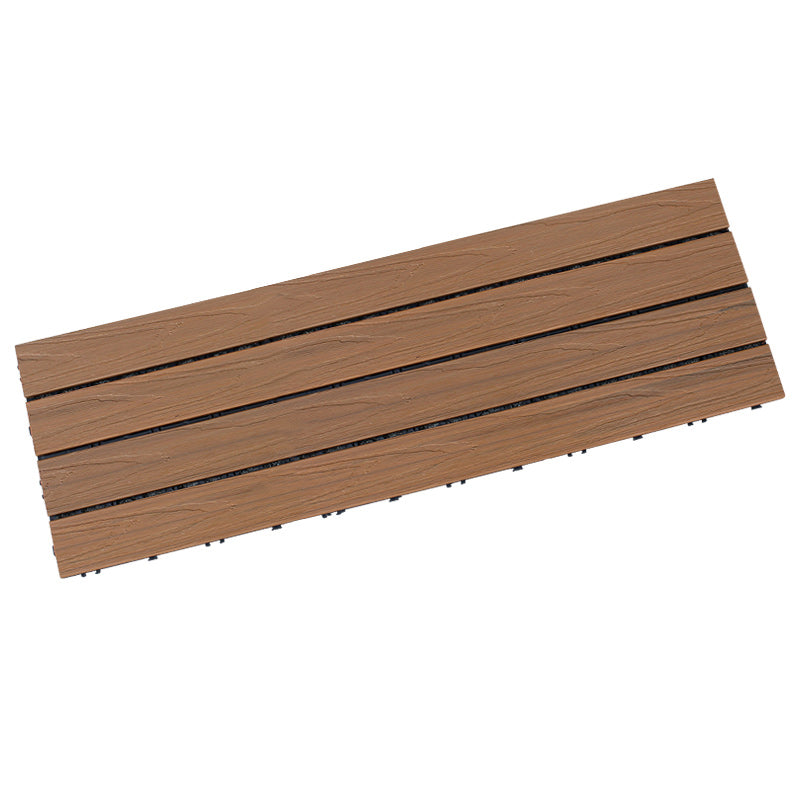 Composite Decking Tiles Interlocking Striped Pattern Patio Flooring Tiles