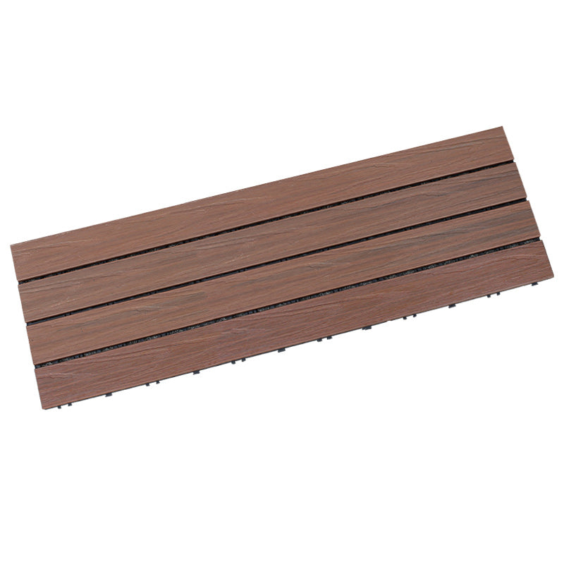 Composite Decking Tiles Interlocking Striped Pattern Patio Flooring Tiles