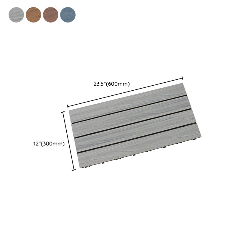 Composite Decking Tiles Interlocking Striped Pattern Patio Flooring Tiles