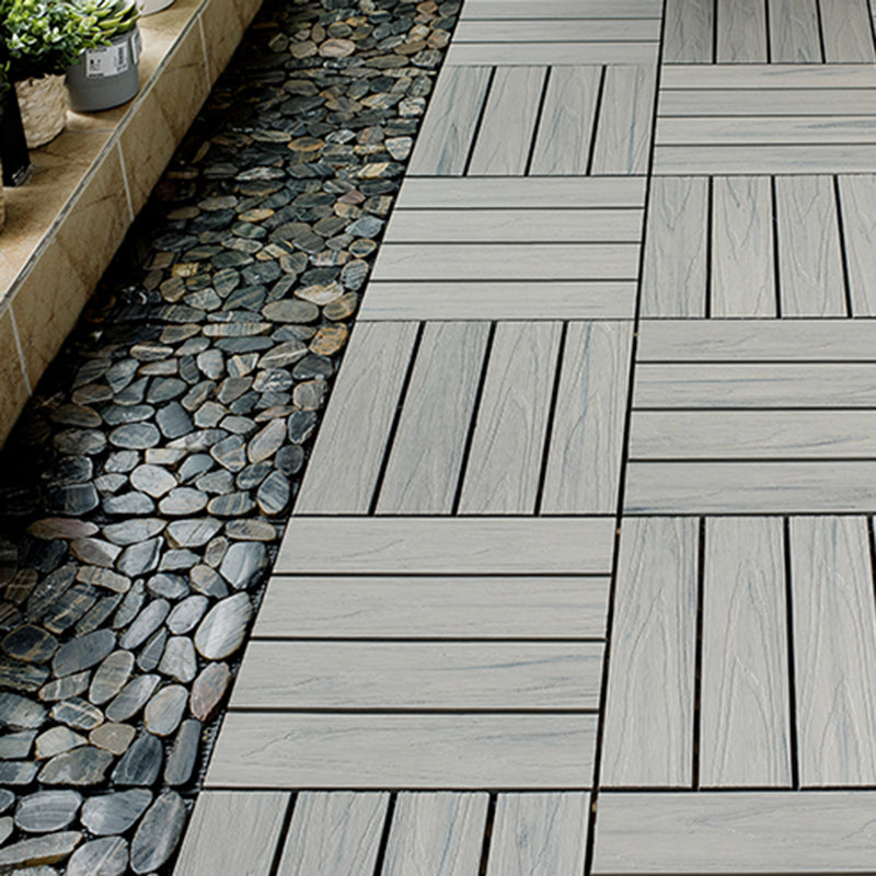 Square Decking Tiles Interlocking Striped Pattern Deck Plank