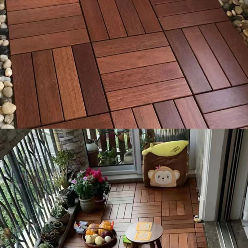 Striped Pattern Snapping Decking Tiles Composite Tile Kit Outdoor Patio
