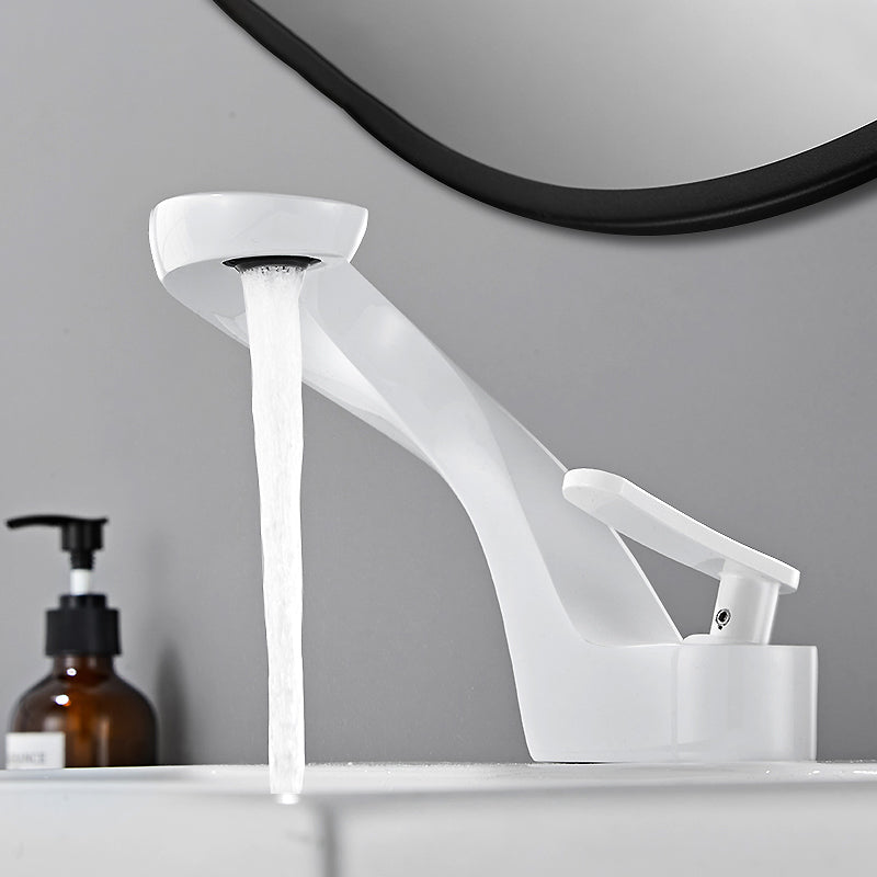 Single Hole Centerset Faucet Solid Color Lever Handles Centerset Bathroom Sink Faucet